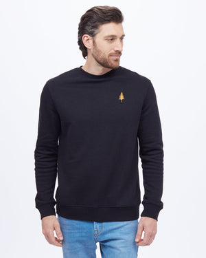 Black,Yellow Men's Long Sleeve Crew Neck Sweatshirt