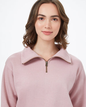 Pink Women's Quarter Zip Sweatshirt