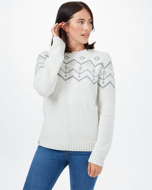 White Women's Graphic Knit Wool Jumper