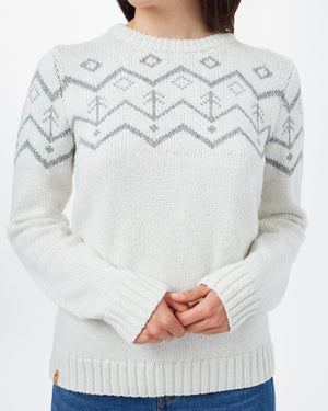 White Women's Graphic Knit Wool Jumper