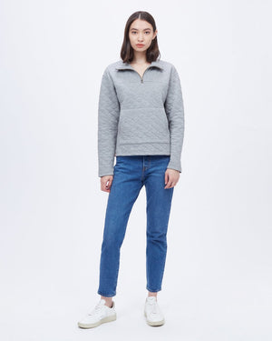 Gray Women's Quarter Zip Sweatshirt