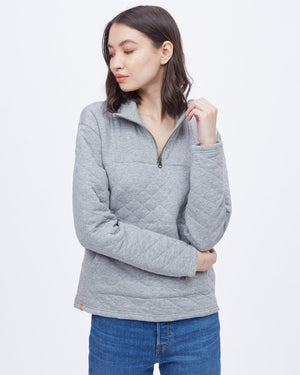 Gray Women's Quarter Zip Sweatshirt