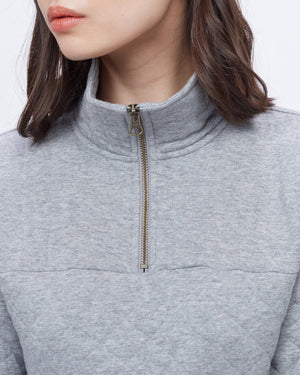 Gray Women's Quarter Zip Sweatshirt