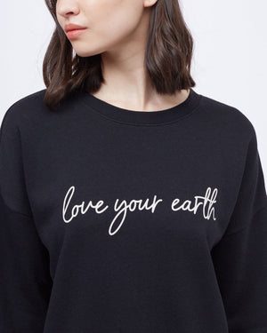 Black Women's Oversized Crew Sweatshirt