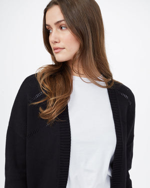 Black Women's Organic Cotton Knit Cardigan