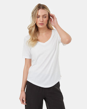 White-V-Neck-Short-Sleeve-T-Shirt