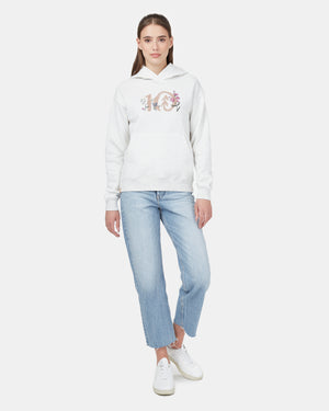 White-floral-logo-womens-hoodie