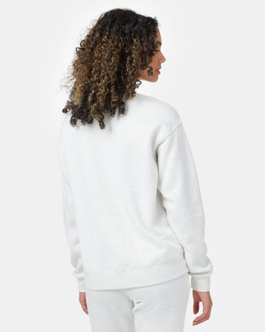 White Women's Fleece Long Sleeve Sweatshirt