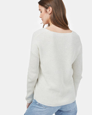 White Women's Lightweight Knit Sweater