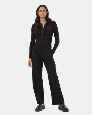 Black Women's REPREVE® Wide Legged Pants